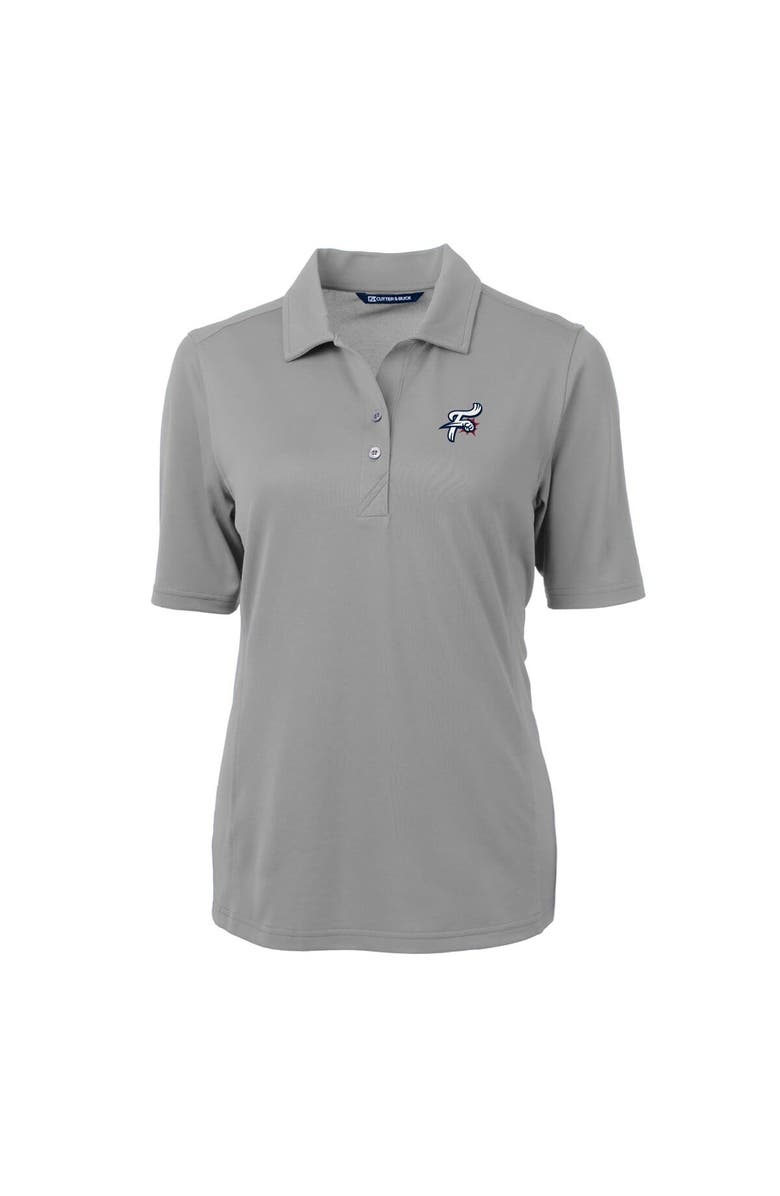 Cutter & Buck Women's Cutter & Buck Gray Reading Fightin Phils Virtue DryTec Eco Pique Recycled Polo, Alternate, color, 