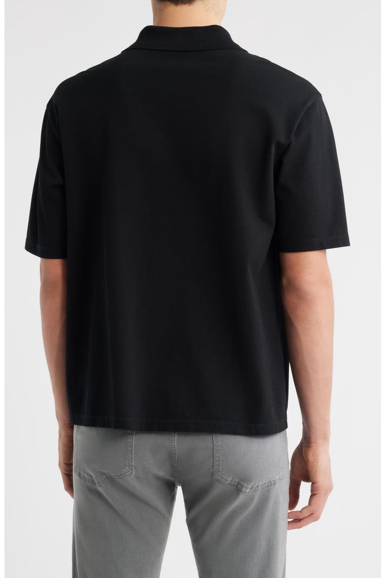 Silk & Cotton Polo, Alternate, color, BLACK