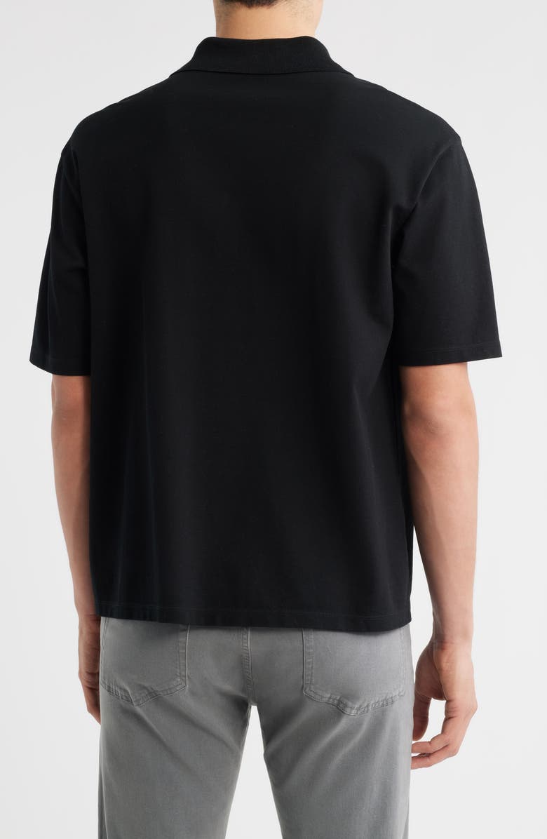 FRAME Silk & Cotton Polo, Alternate, color, Black