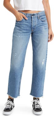 ASKK NY Raw Hem Low Rise Straight Leg Jeans