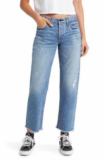 ASKK NY Raw Hem Low Rise Straight Leg Jeans