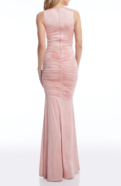 DRESS THE POPULATION DRESS THE POPULATION VIOLETTA RUCHED SLEEVELESS GOWN 