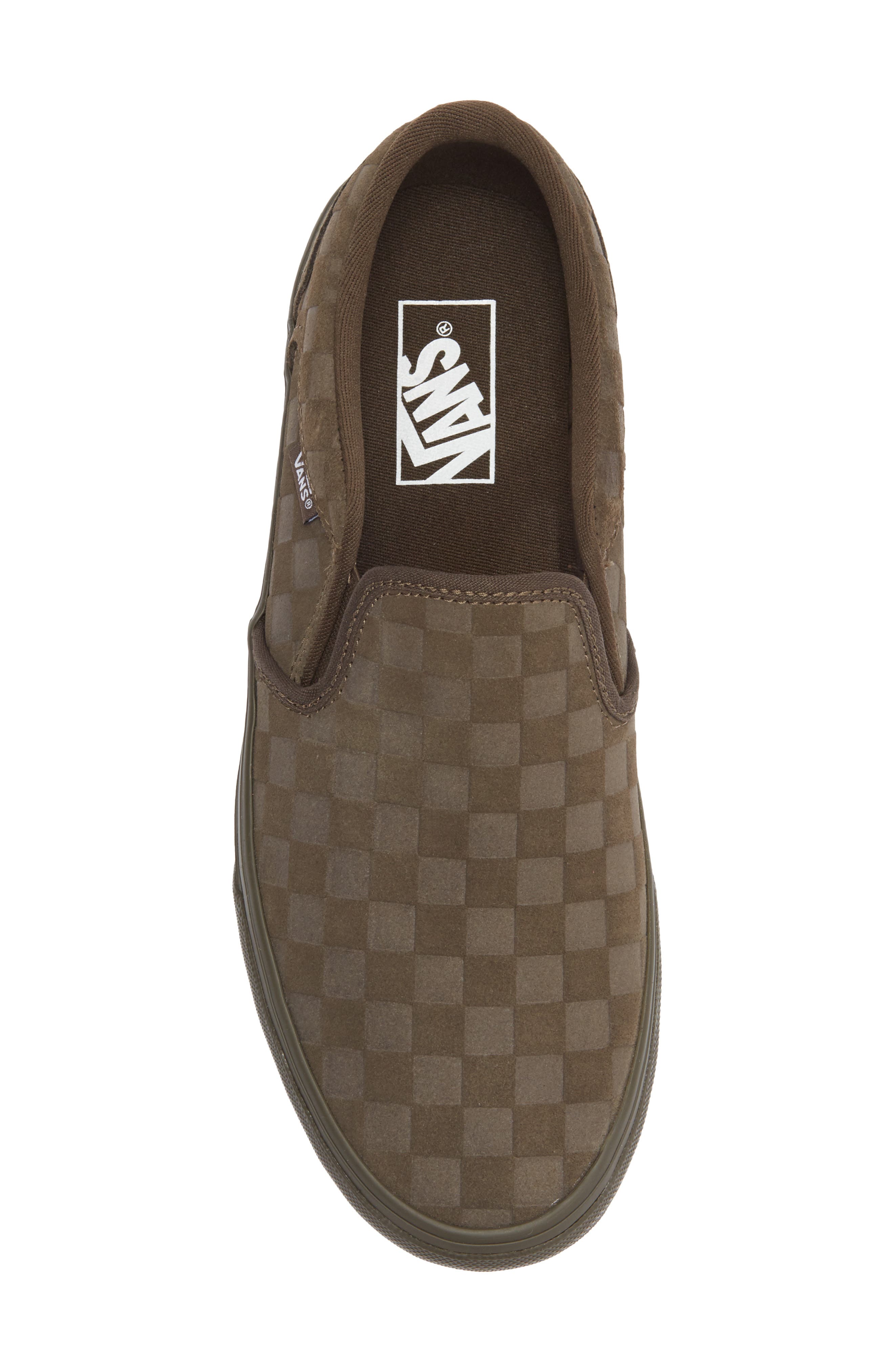 Vans Asher Sneaker, Alternate, color, Embossed Suede Coal Brown