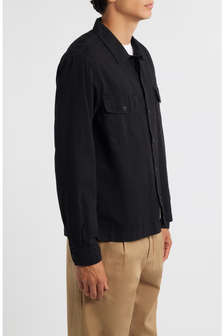 Organic Cotton Twill Shirt Jacket, Alternate, color, DEEP BLACK