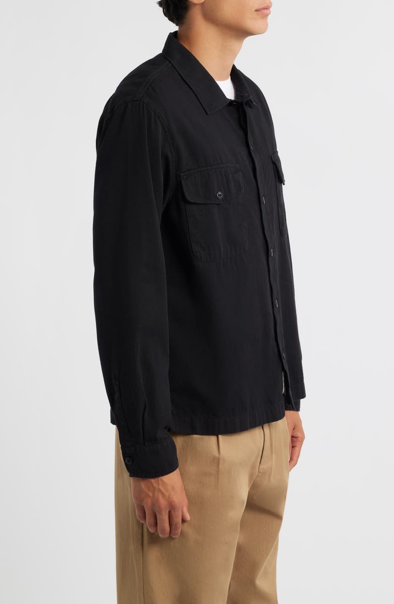 MERZ B SCHWANEN Organic Cotton Twill Shirt Jacket, Alternate, color, Deep Black