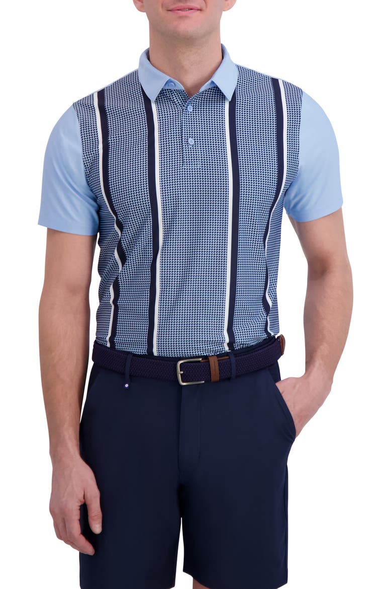 Geo Vertical Tech Jersey Golf Polo, Main, color, LIGHT BLUE