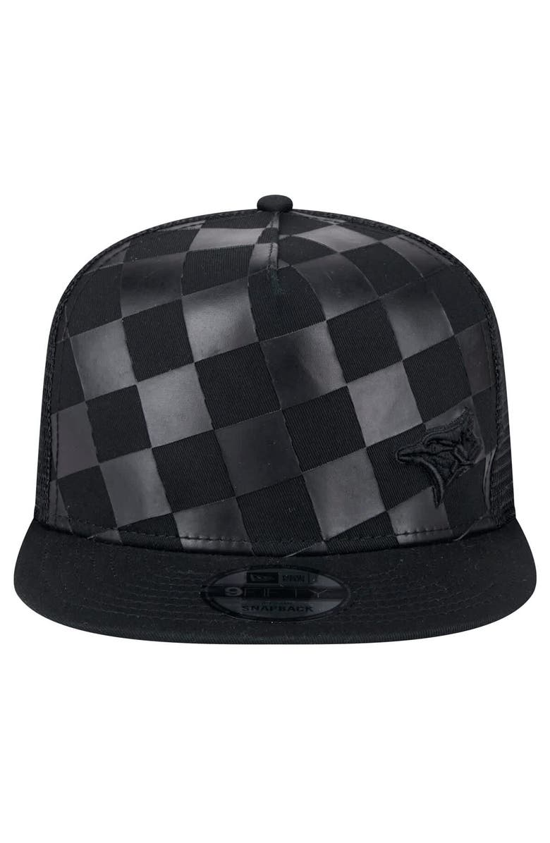 New Era Men's New Era Black Toronto Blue Jays Score Check 9FIFTY A-Frame Trucker Snapback Hat, Alternate, color, 