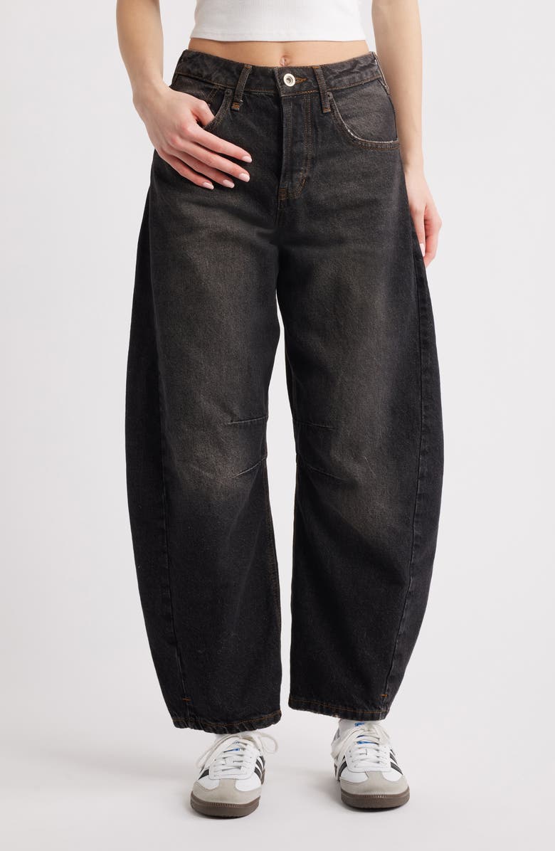 BDG Urban Outfitters Renae Horseshoe Barrel Leg Jeans, Main, color, 