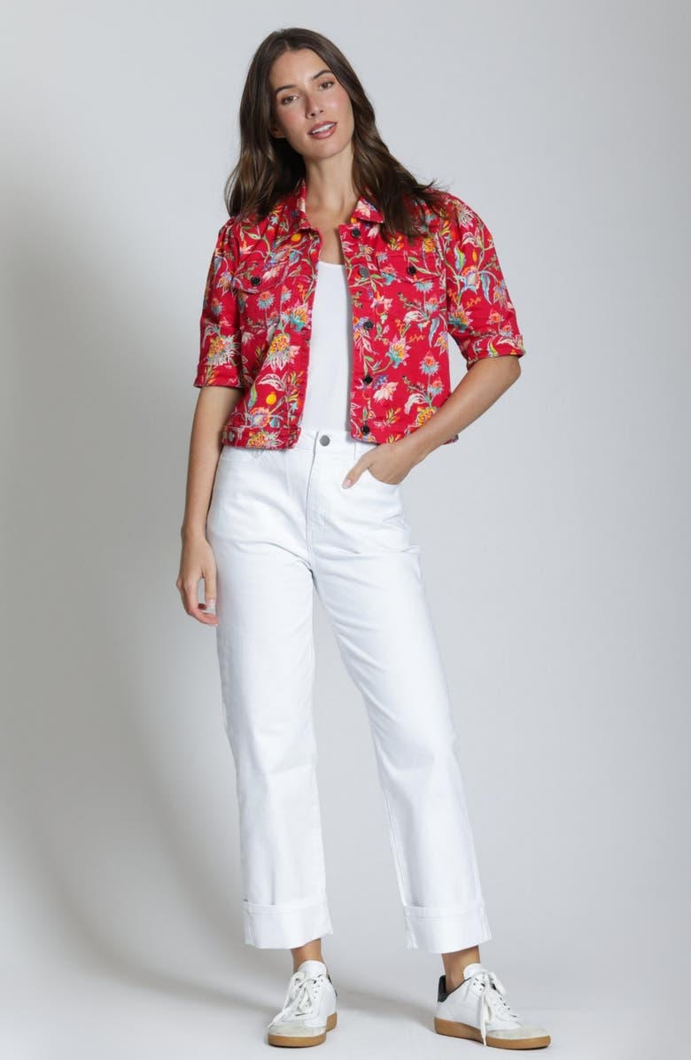 APNY Cuffed Straight Leg Jeans, Alternate, color, White