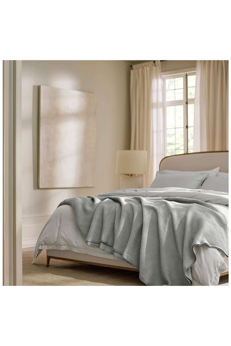 Waffle Organic Cotton Blanket, Alternate, color, SHORE