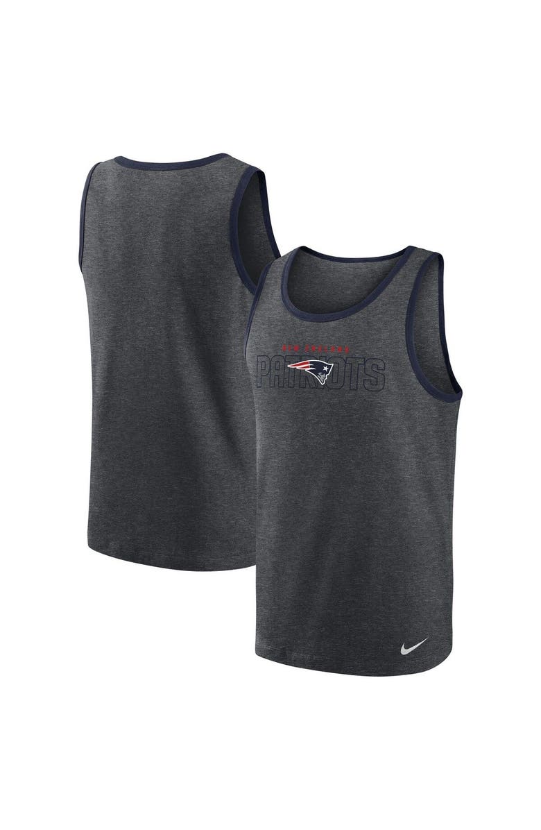 Nike Men's Nike Heathered Charcoal New England Patriots Tri-Blend Tank Top, Main, color,
