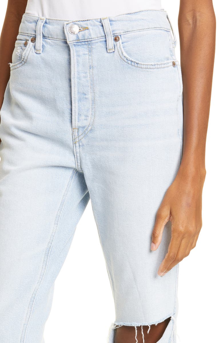 Re/Done '80s High Waist Slim Straight Leg Jeans, Alternate, color,