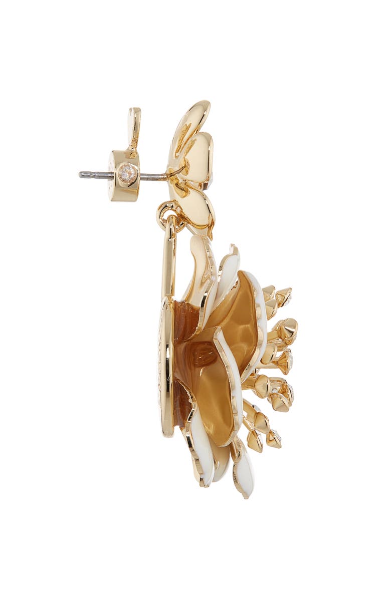 Carolina Herrera Floral Dangle Drop Earrings, Alternate, color, White