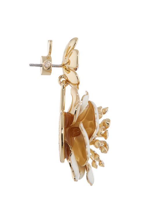 Carolina Herrera Floral Dangle Drop Earrings In White