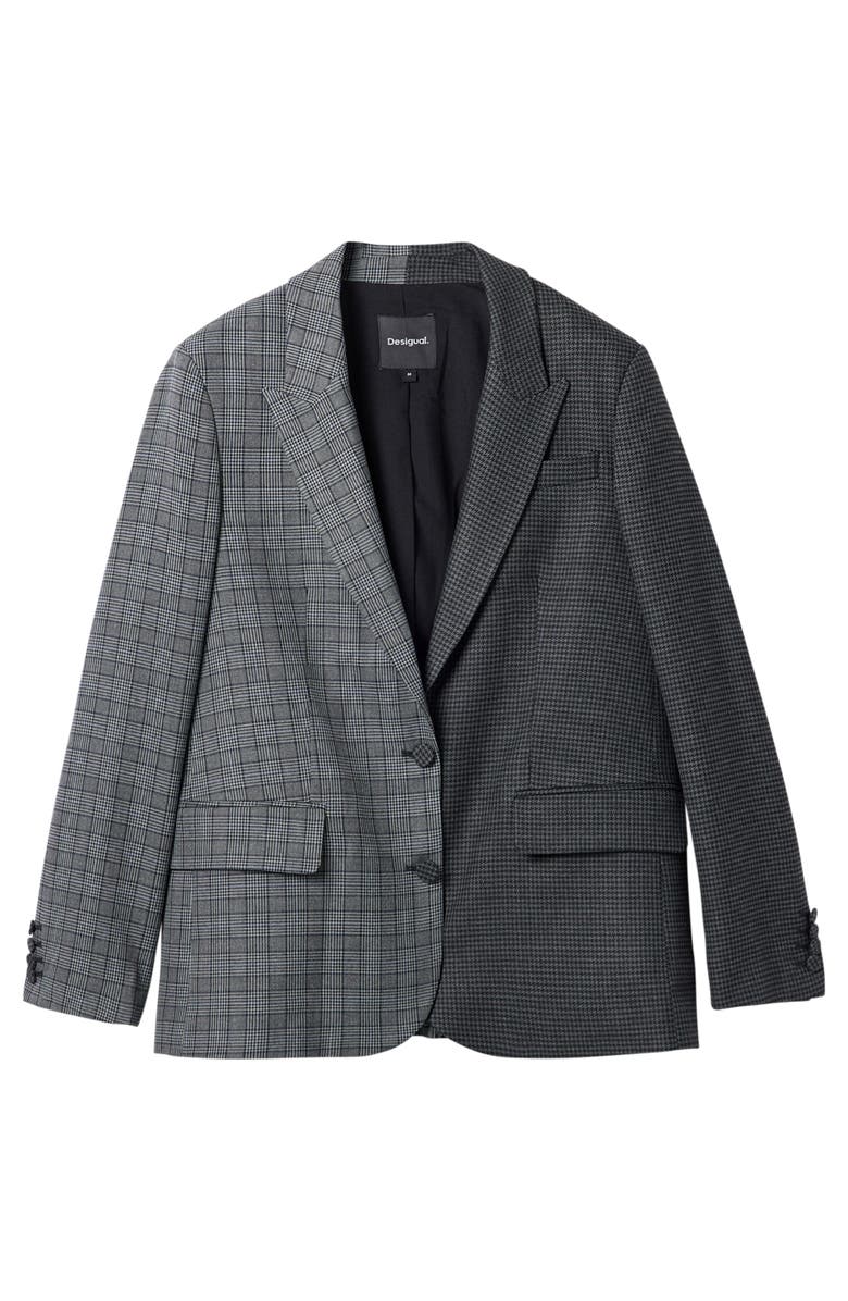 Desigual Houndstooth Patch Blazer, Alternate, color, 