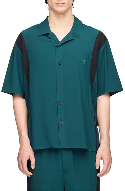 Mesh Panel Woven Shirt