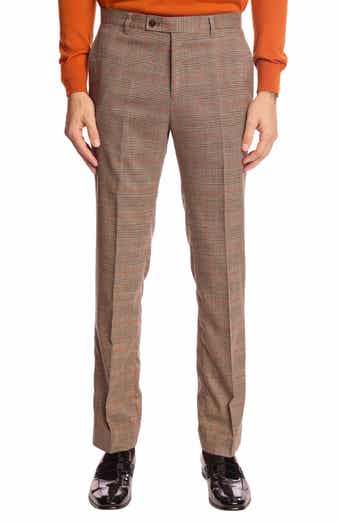 PAISLEY & GRAY Downing Slim Fit Flat Front Plaid Dress Pants