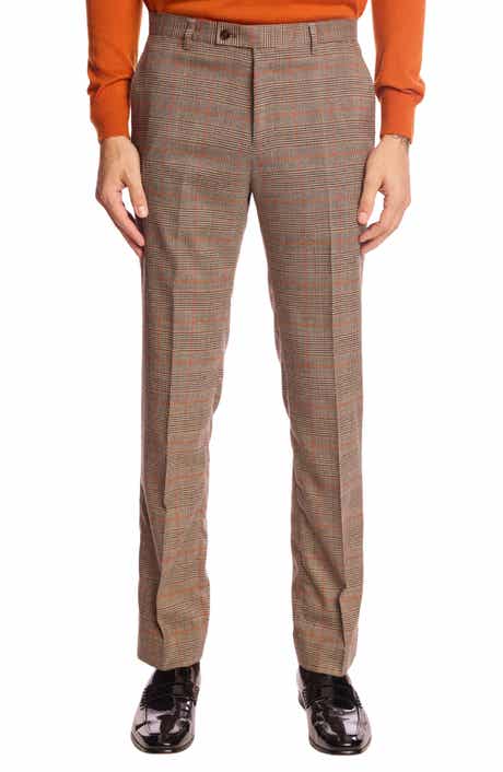 PAISLEY & GRAY Downing Slim Fit Flat Front Plaid Dress Pants