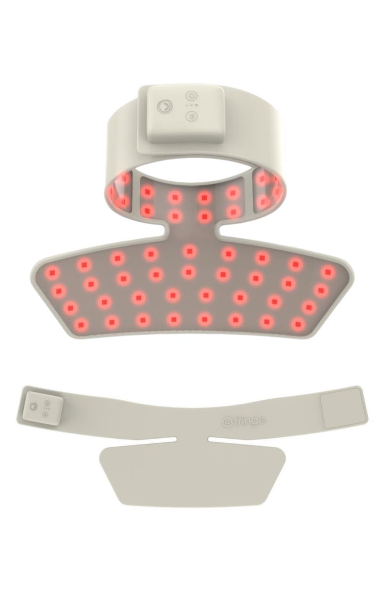 fringe Red Light Therapy Neck Mask, Alternate, color, Light Grey