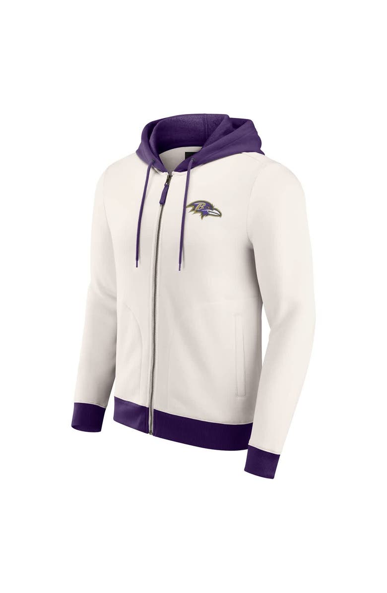 Darius Rucker Collection by Fanatics Men
s Darius Rucker Collection by Fanatics Cream Baltimore Ravens Distressed Graphics Full-Zip Hoodie, Alternate, color, 