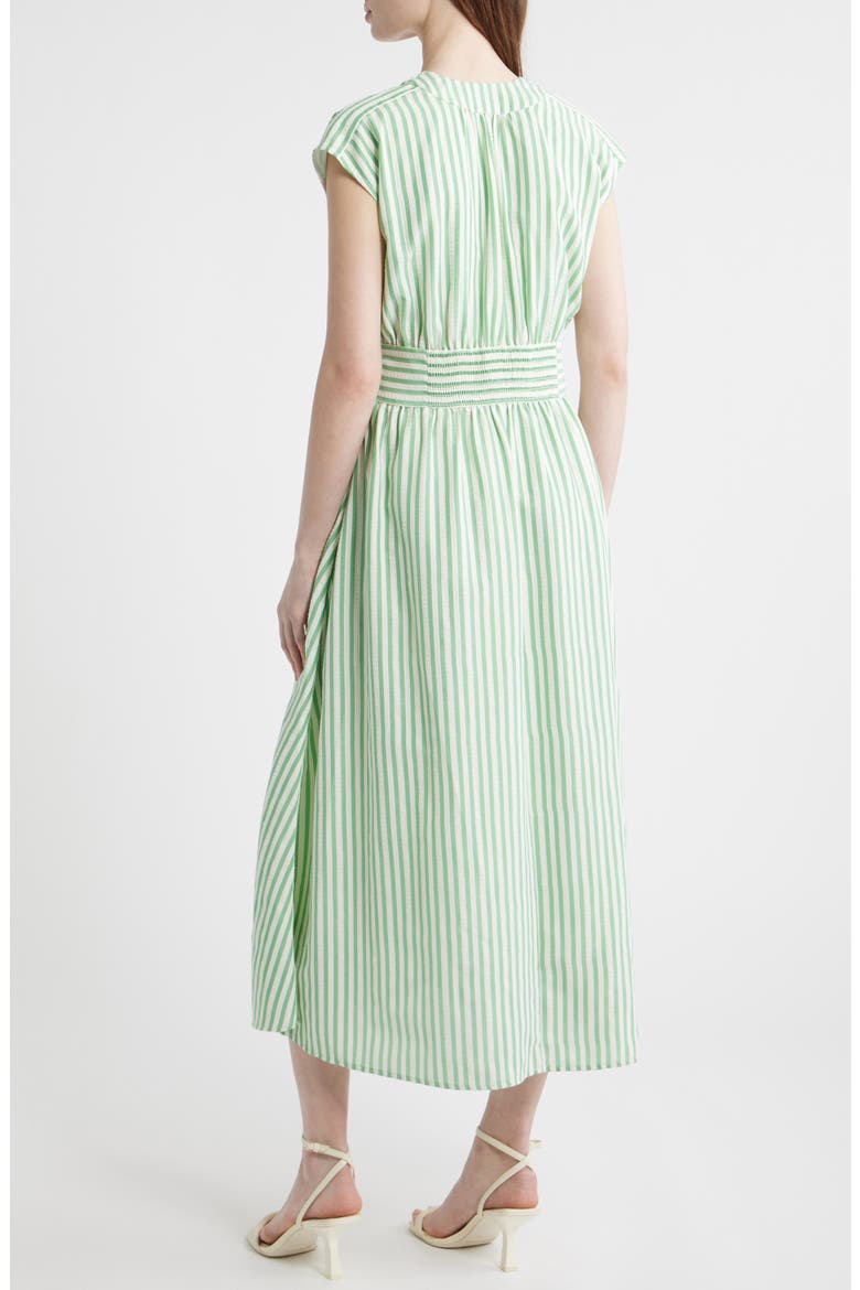 Stripe Fit & Flare Midi Dress, Alternate, color, GREEN