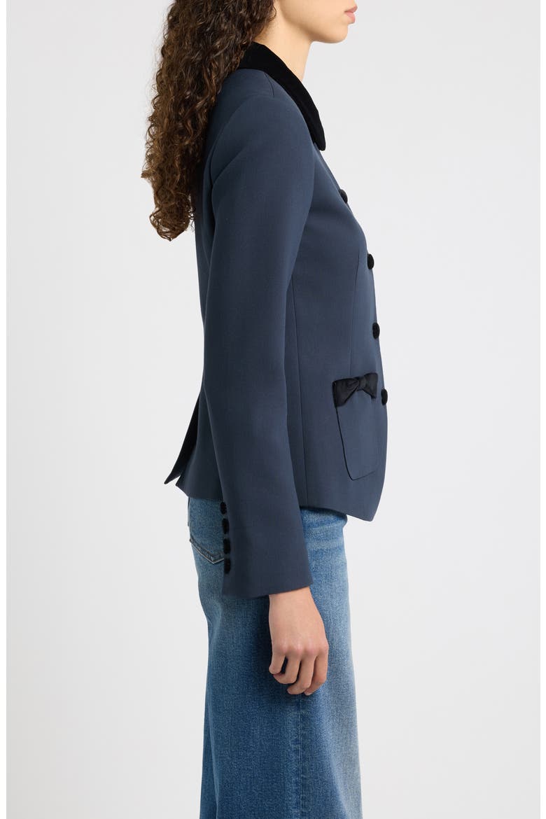 Evalina Peter Pan Collar Jacket, Alternate, color, NAVY