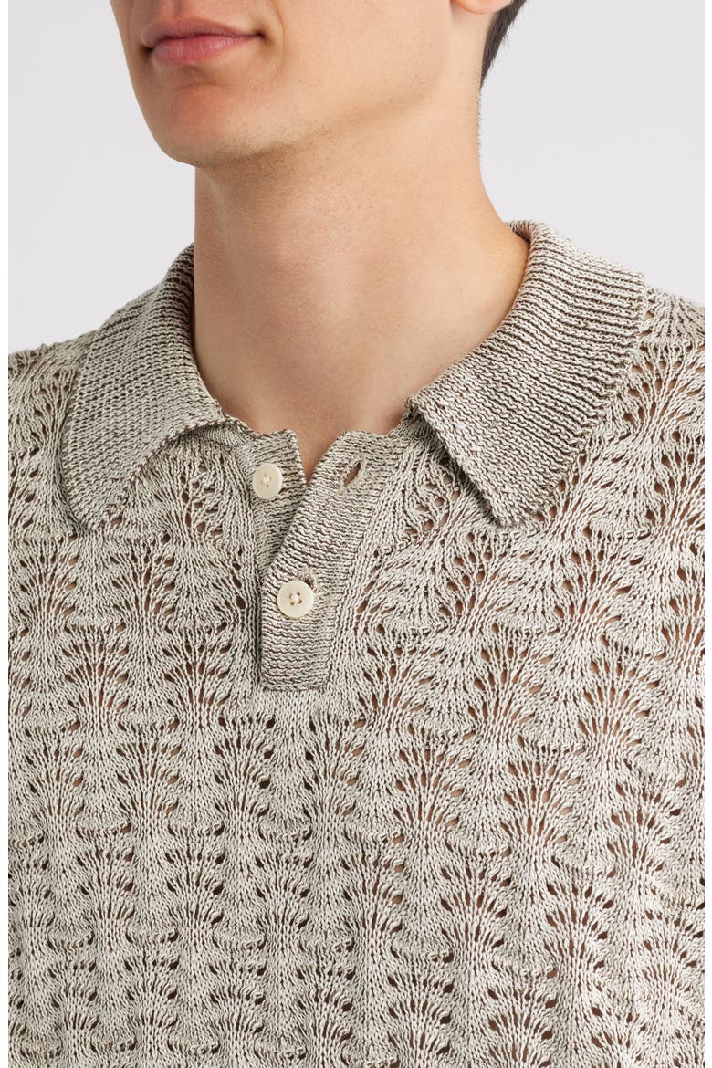 Cable Lace Stitch Pima Cotton Polo, Alternate, color, NATURAL