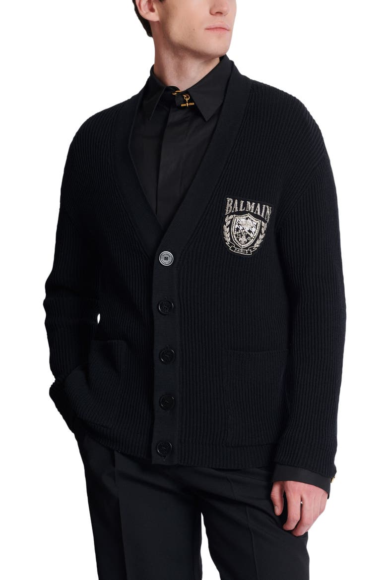 Cotton tube-knit cardigan, Alternate, color, black