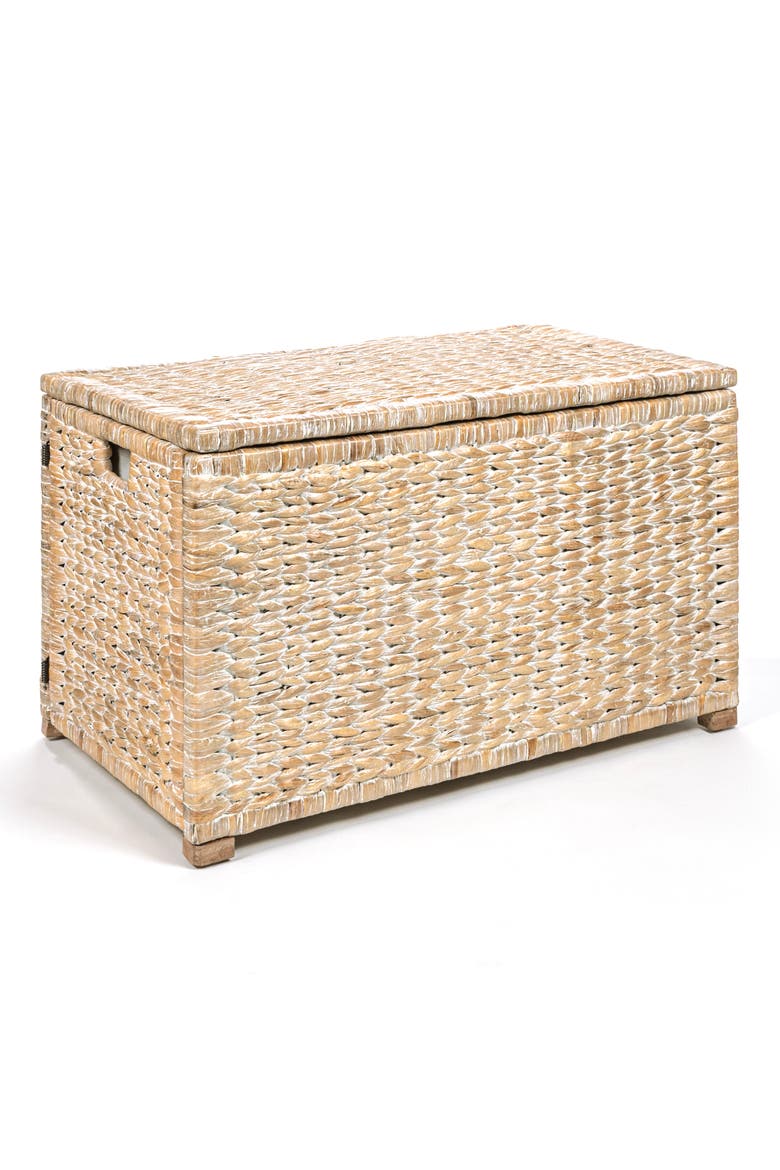Anada Handwoven Wicker Weave Storage Trunk, Alternate, color, White Wash