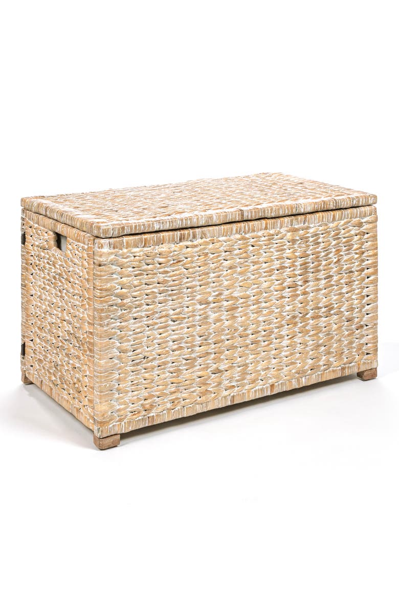 HAPPIMESS Anada Handwoven Wicker Weave Storage Trunk, Alternate, color, White Wash