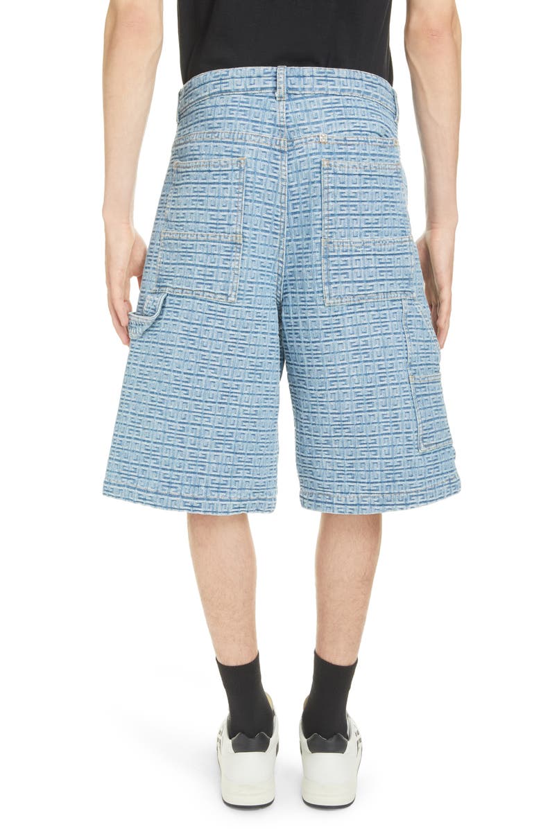 Givenchy 4G Jacquard Denim Shorts, Alternate, color, 