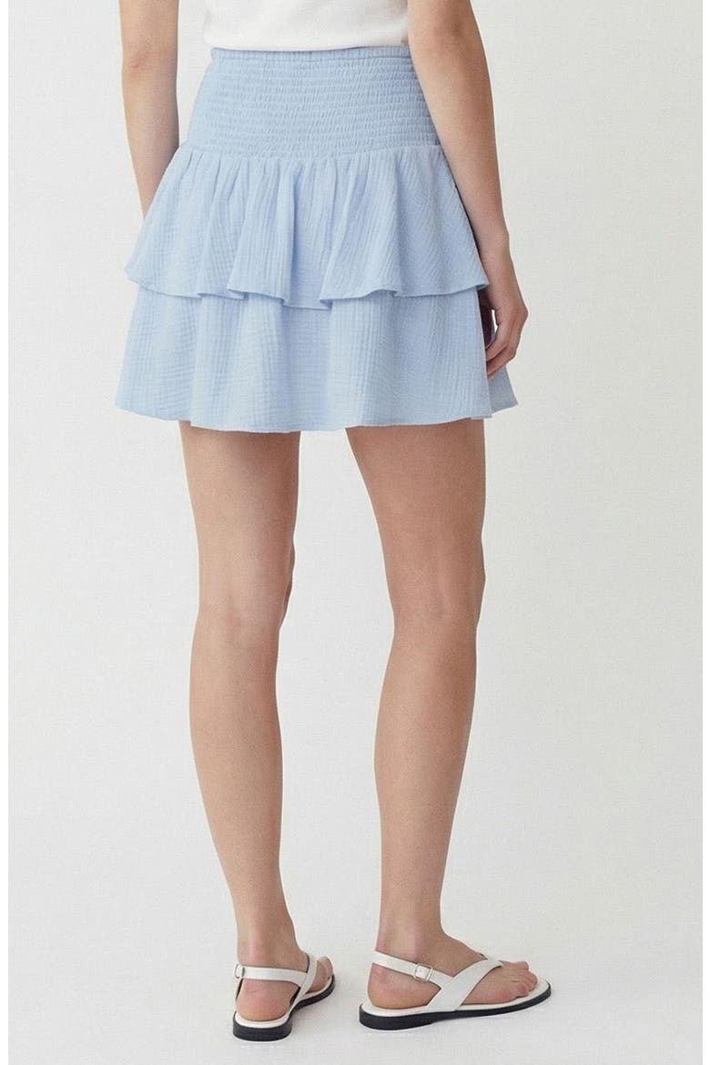 Natali Tiered Smocked Waist Miniskirt, Alternate, color, CASHMERE BLUE