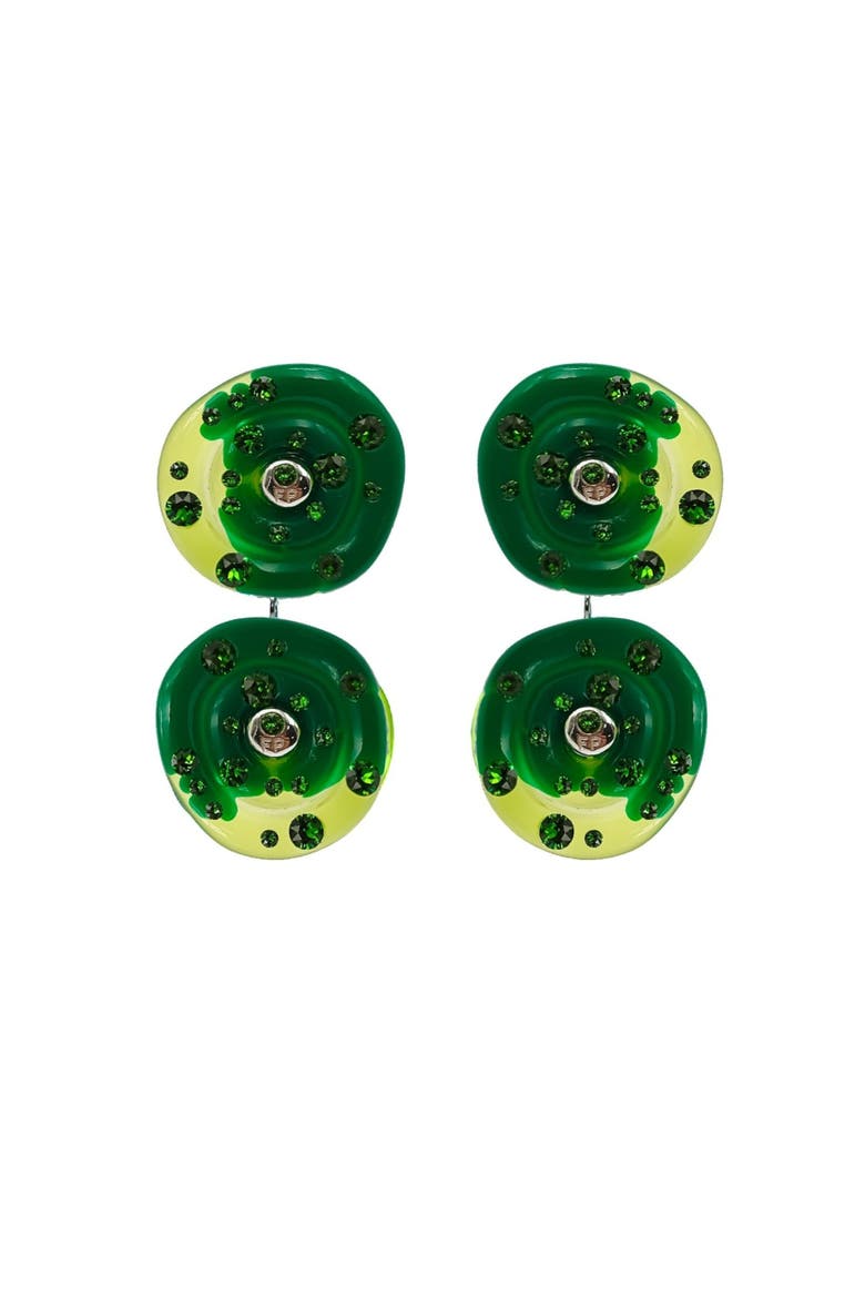 SUN POWERS® Resin Saucer Drop Earrings, Main, color, Zucchini/Fern Green
