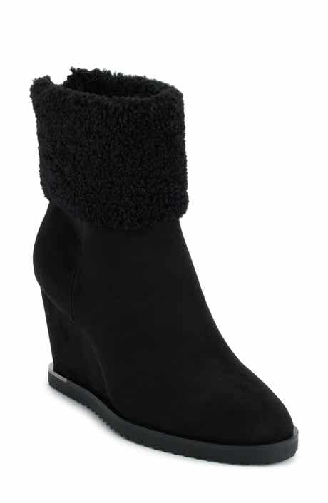 DKNY Powell Faux Shearling Wedge Bootie
