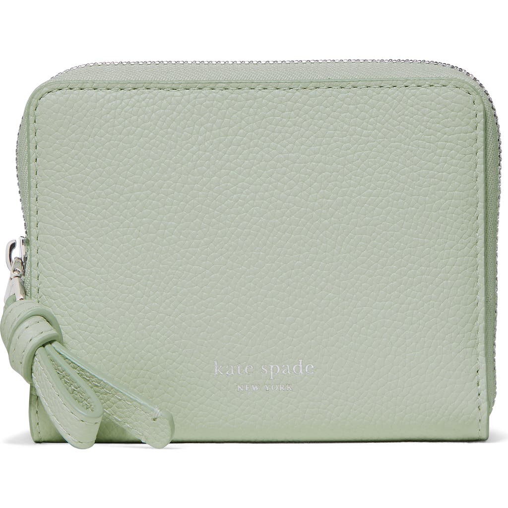 Kate Spade New York Loop Small Pebbled Leather Zip Wallet In Green