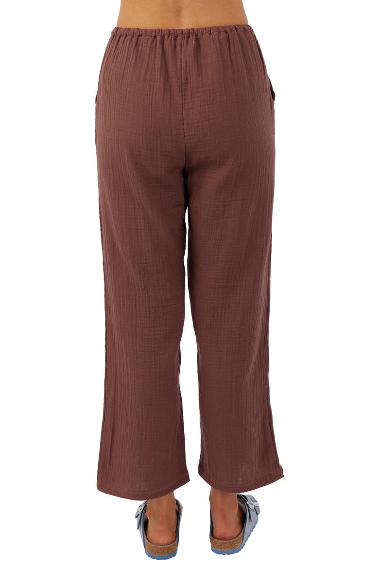 Brenda Cotton Gauze Wide Leg Pants, Alternate, color, MOCHA