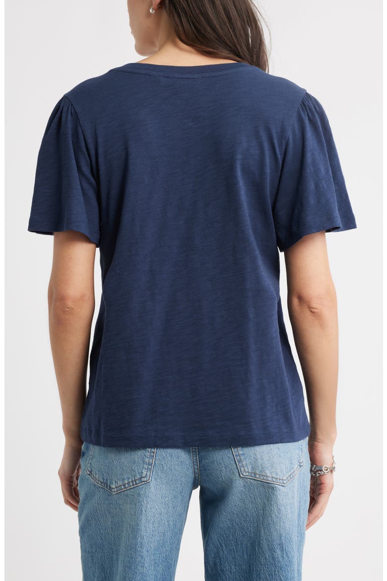 Bell Sleeve V-Neck T-Shirt, Alternate, color, NAVY STILL