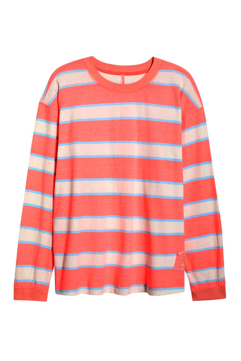 FP Movement Printed Hustle Layer T-Shirt, Main, color, NEON CORAL COMBO