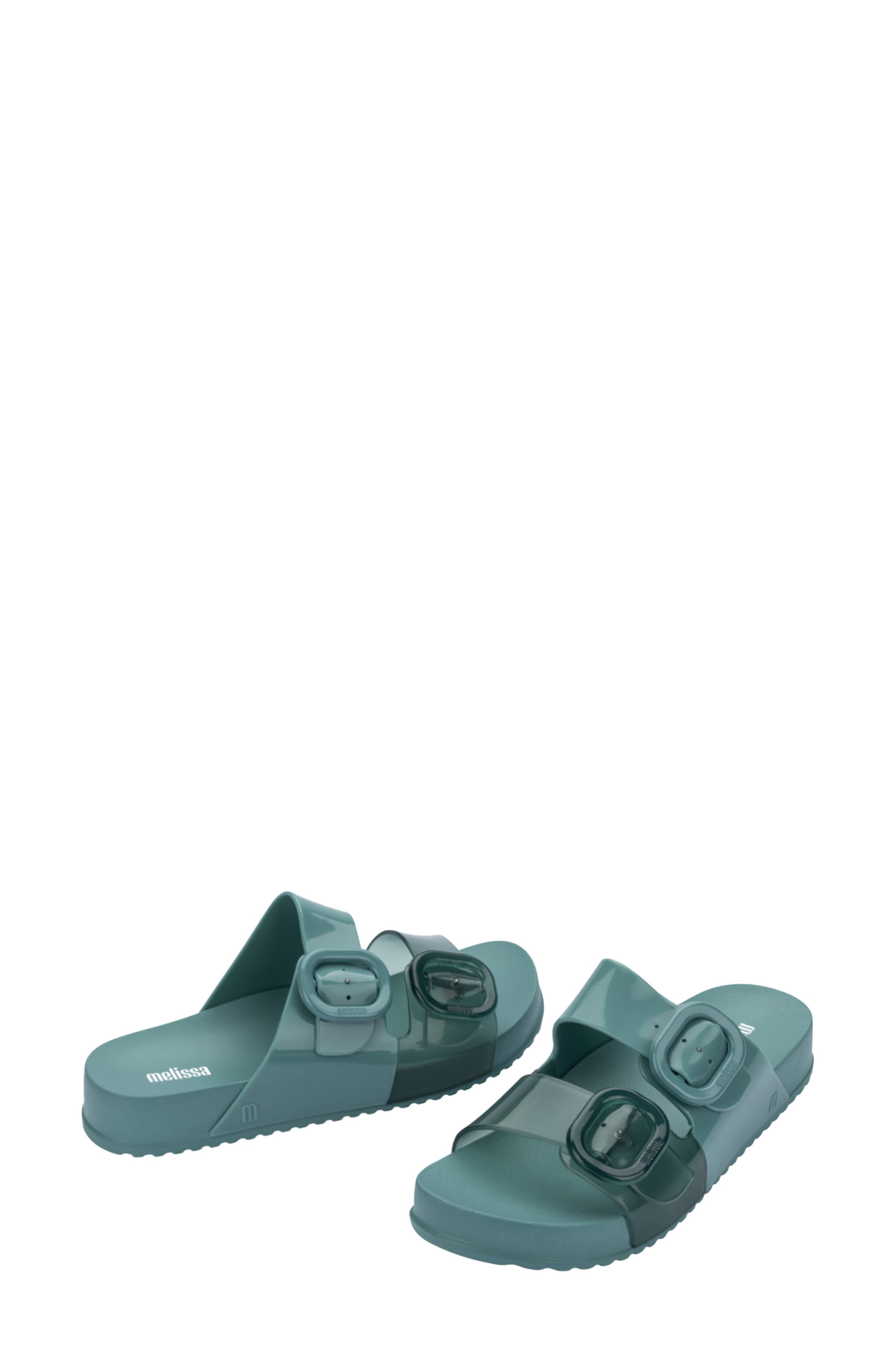 Cozy Buckle Slide Sandal, Alternate, color, GREEN