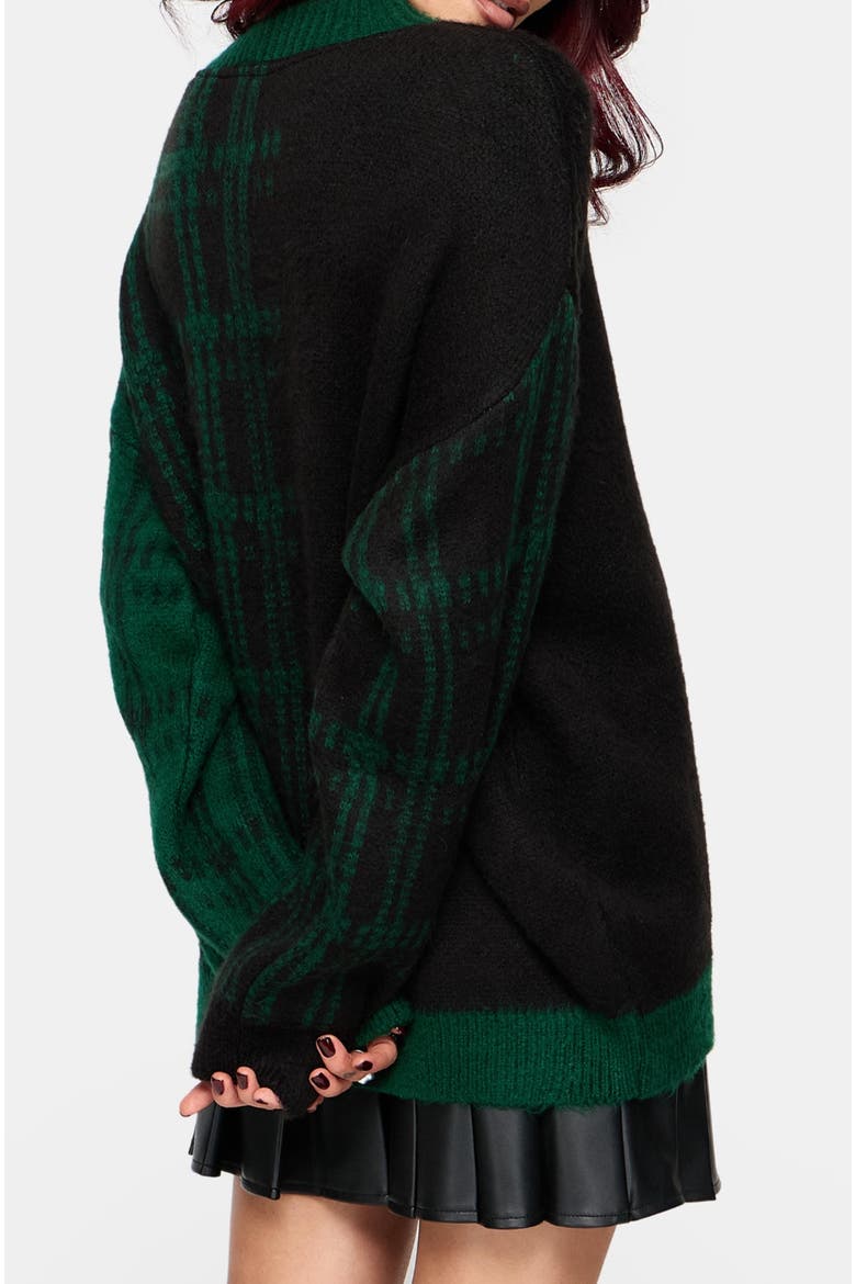 Checkmate Check Fluffy Knit Jumper, Alternate, color, Green