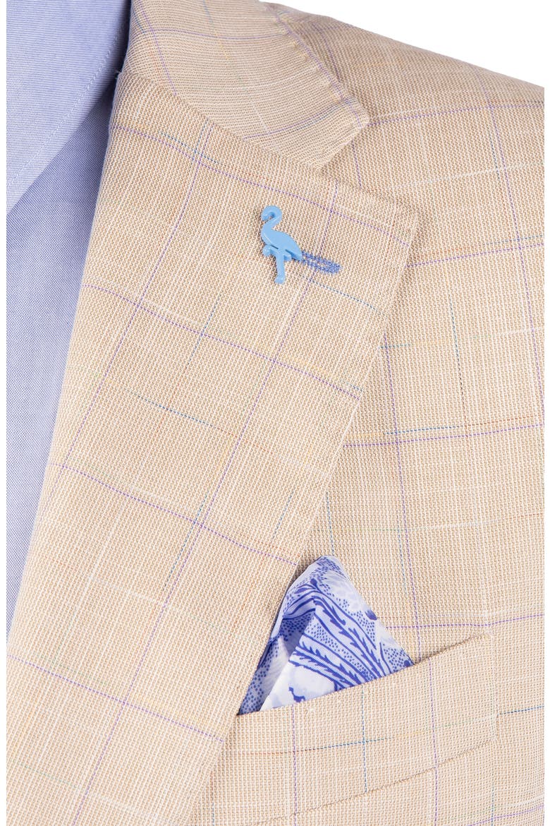 Broken Check Sport Coat, Alternate, color, KHAKI