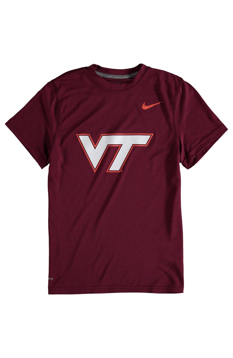 Nike Youth Nike Maroon Virginia Tech Hokies Logo Legend Performance T-Shirt, Main, color, 