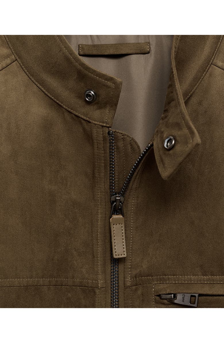 MANGO Faux Suede Biker Jacket, Alternate, color, 