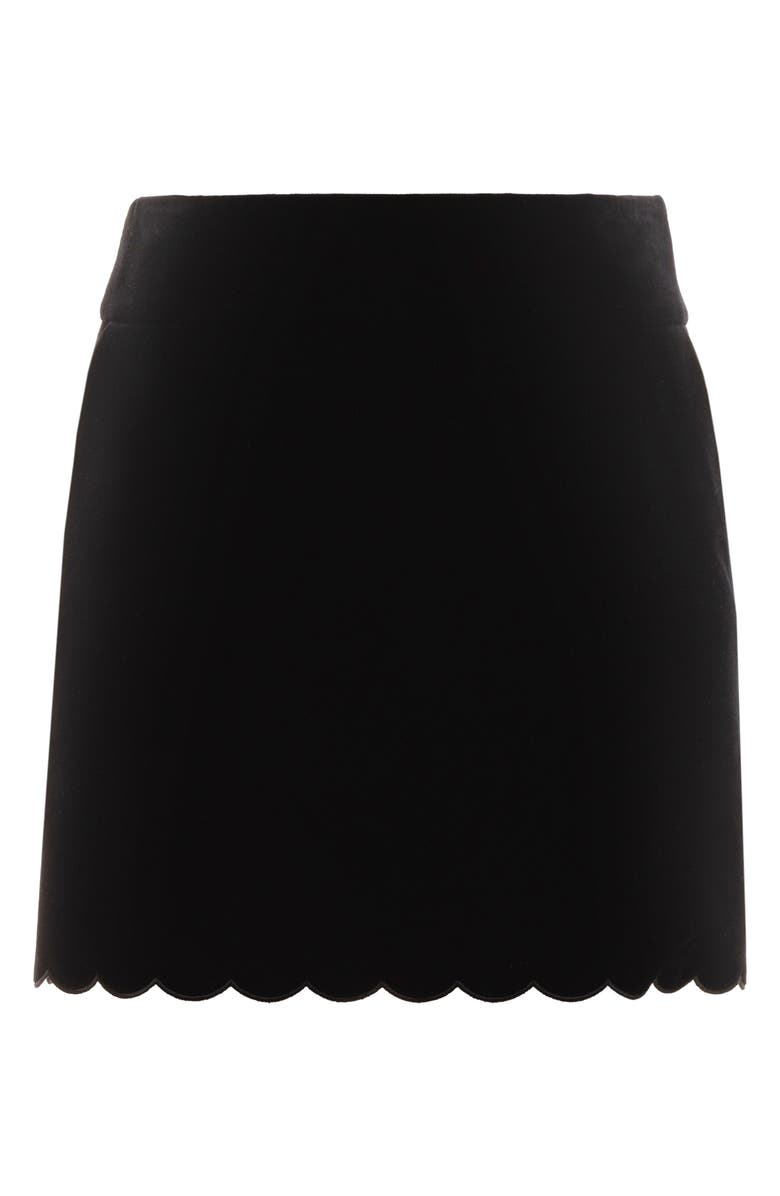 Chloé Scalloped Velveteen Miniskirt, Main, color,
