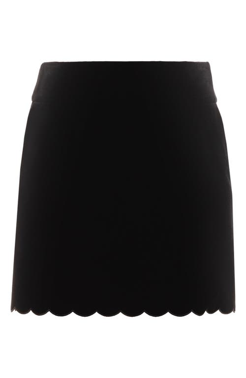Chloé Velvet Scallop-rimmed Mini Skirt In Black