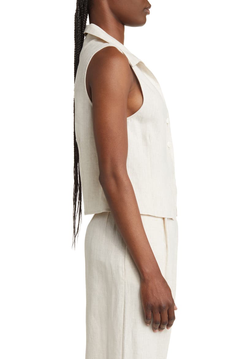Devin Sleeveless Linen Shirt, Alternate, color, NATURAL