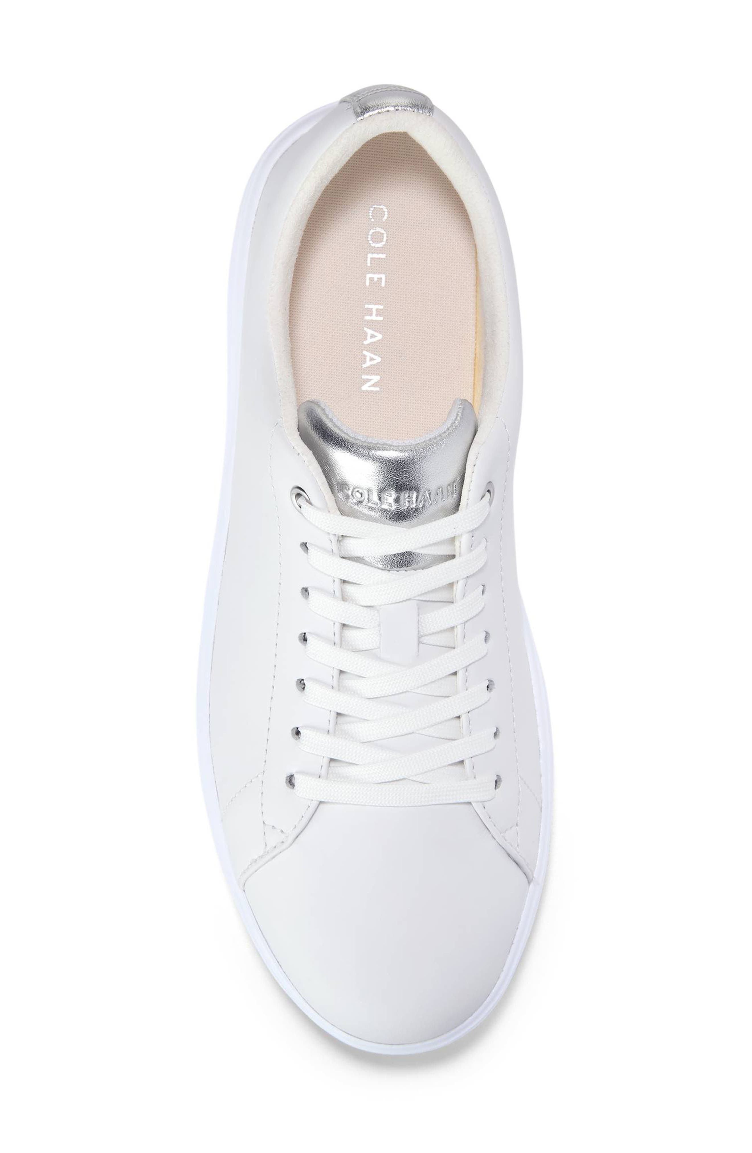 Cole Haan Grand Crosscourt Sneaker, Alternate, color, White/ Silver Metallic