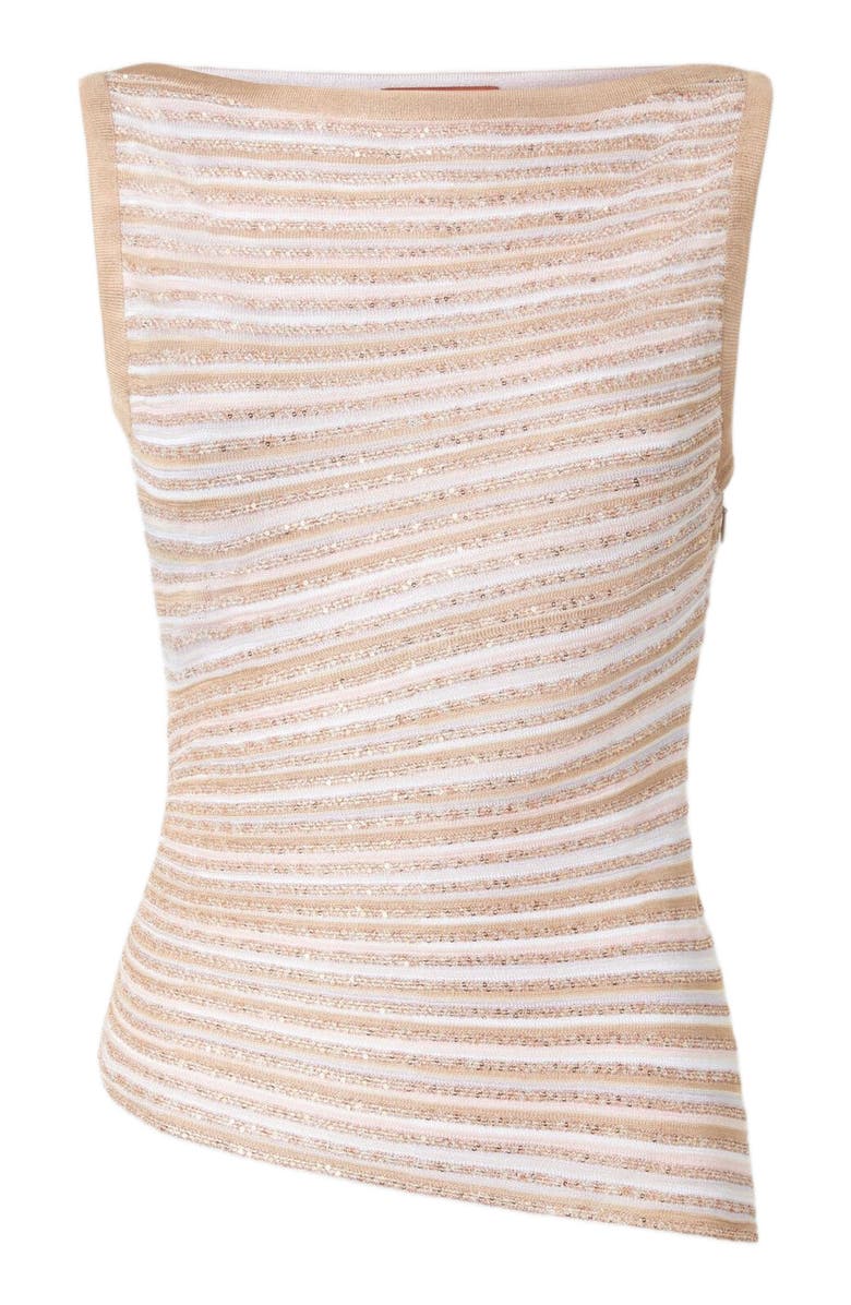 Missoni Boat Neck Top With Lamé Stripes, Alternate, color, White