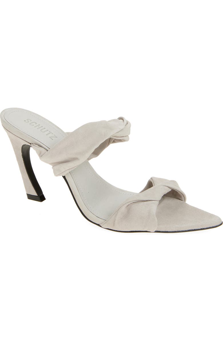 Schutz Meline Pointed Toe Slide Sandal, Main, color, Cloud Gray