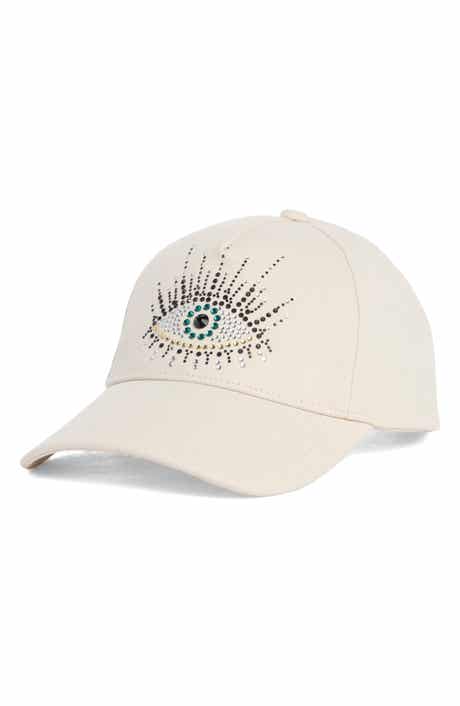 Evil Eye Embellished Adjustable Baseball Cap